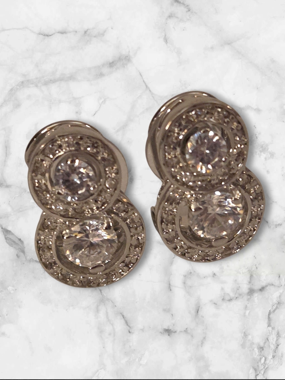 Figure-Eight Drop Halo Earrings